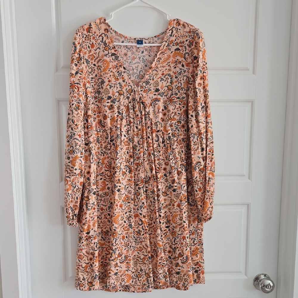 Old Navy Orange/Pink/Green/Blue Bishop Sleeve Sundress